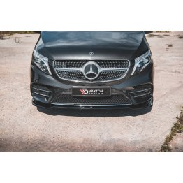 Накладка сплиттер на передний бампер на Mercedes V W447 AMG-Line рестайл